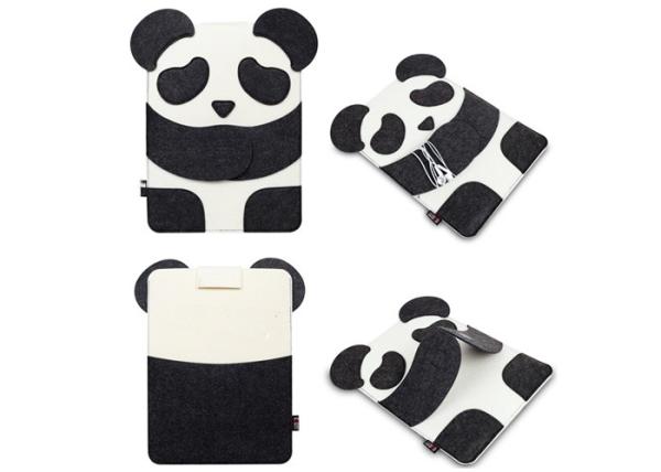 Quality Cute Design Panda Pattern Felt Laptop Bag Custom Size Colour EN71 Approval for sale