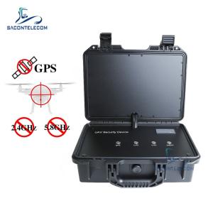 China 3 Bands Portable Drone Signal Jammer WiFi GPS 65w Suitcase UAV Drone Signal Blocker on sale
