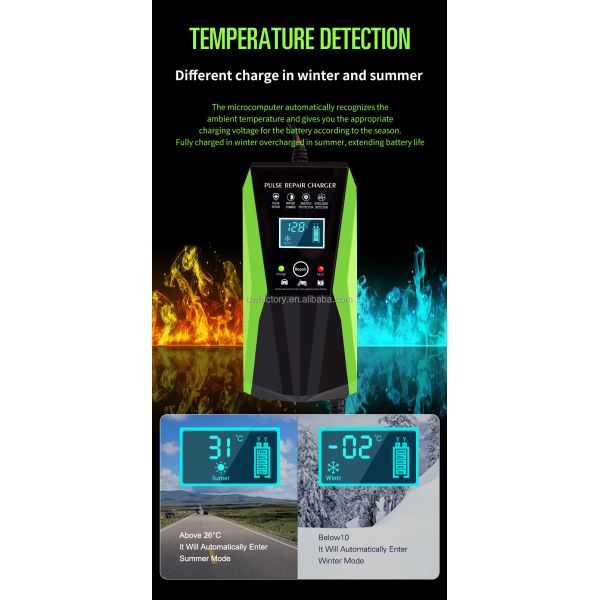 Automatic Identification 12V6V 8A 10A 12A Lead-Acid Battery Charger with Multi- and PC Fireproof Material