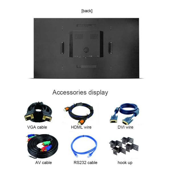 Indoor Samsung Lcd Video Wall 65'' Ultra Narrow Bezel Size Wall Mounted Metal Case