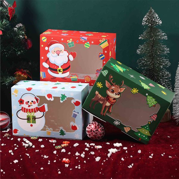 Paperboard Liner Transparent Christmas Gift Box Accepts Custom Orders