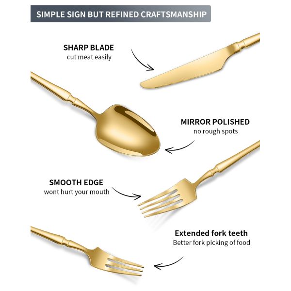 Stainless Steel Cutlery Set Small Waist Hammer Pattern Stainless Steel Western Cutlery Gift Box 30 Piece