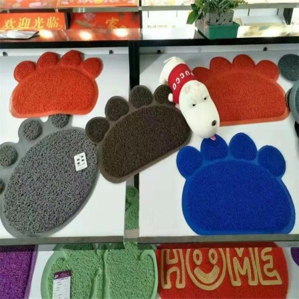 Logo embossed monkey pattern pvc floor mat