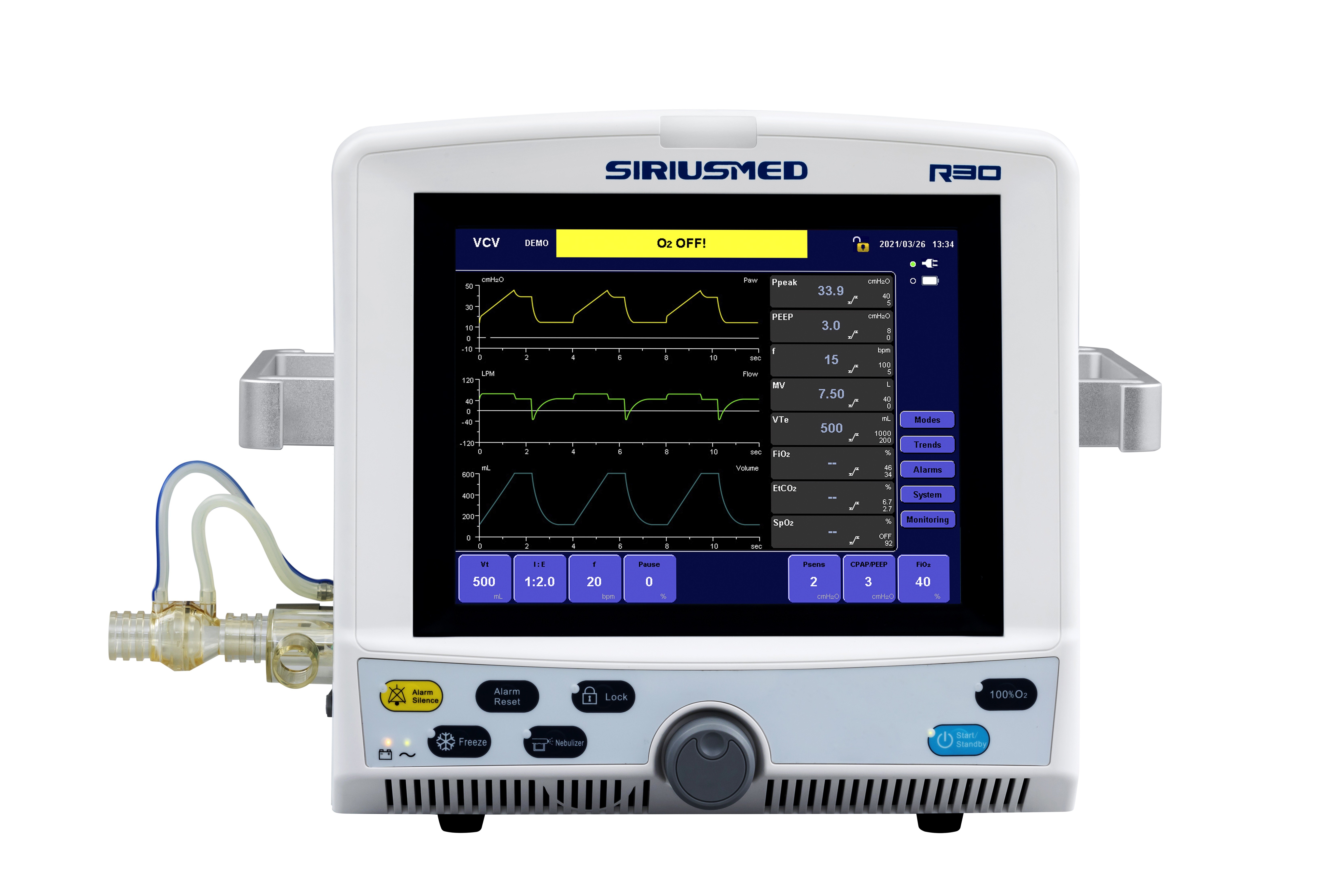 COVID Siriusmed Ventilator Electronically Controlled For Icu