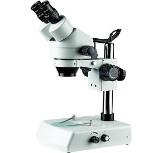 China stereo zoom microscope binocular scopes boom stand up and down led illumination top bottom led light wholesale