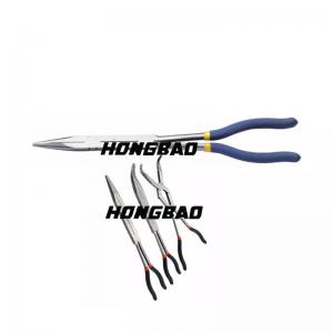 China 13 Long Bent Needle Nose Pliers Vde Double X Joint Straight Extra Long Pliers wholesale