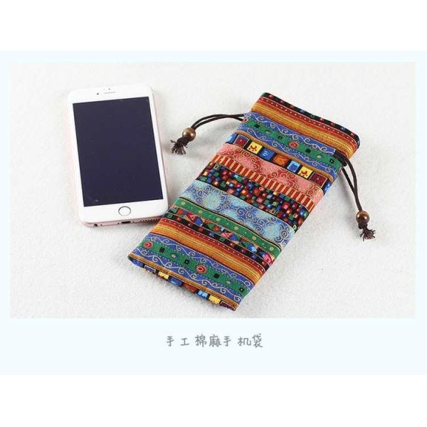 Anti - Scratch Lipstick Makeup Bag , Patterned Small Drawstring Bags