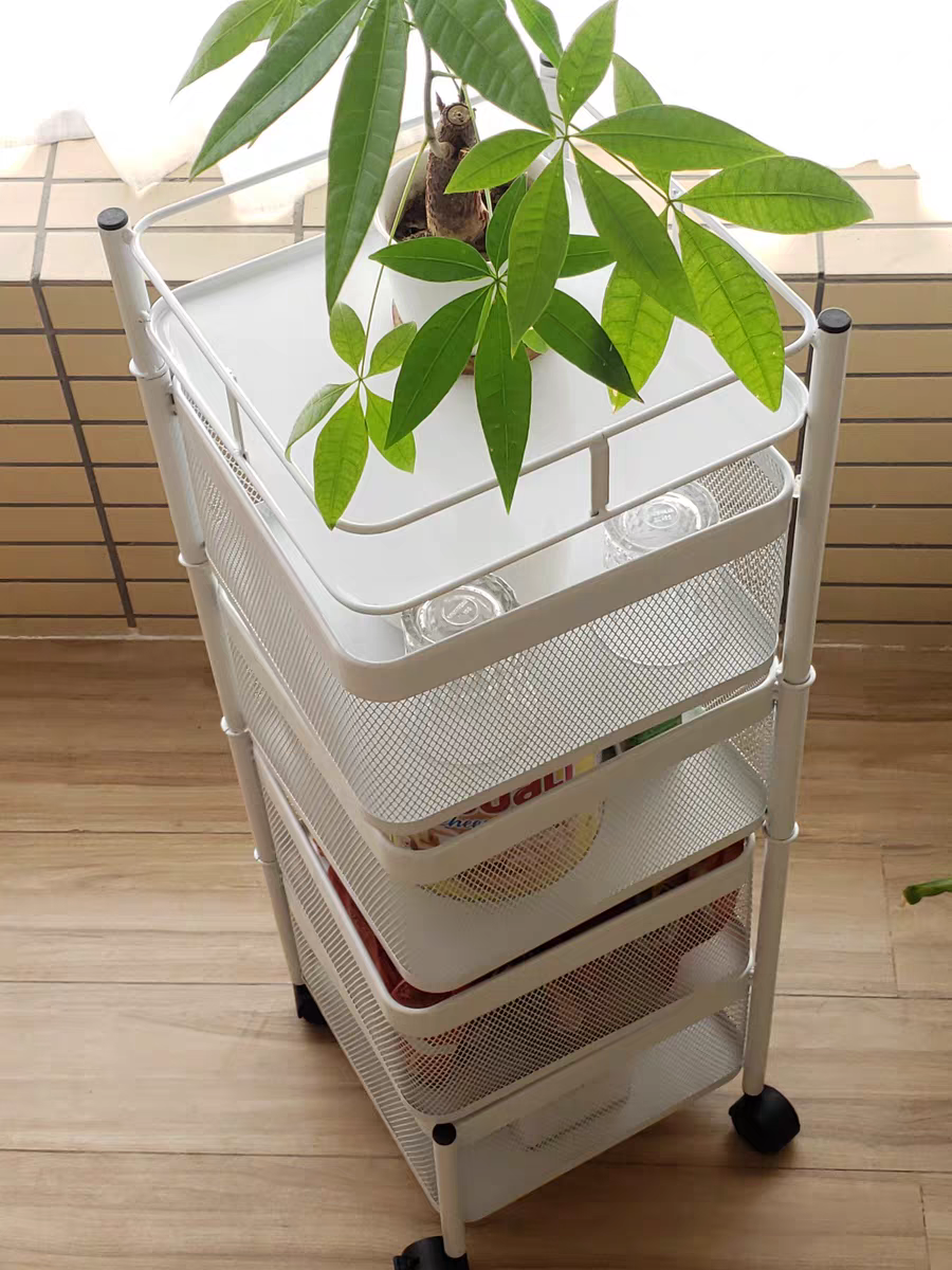 Light Duty Multilayer Rotate Storage Shelf Floor Living Room Snacks