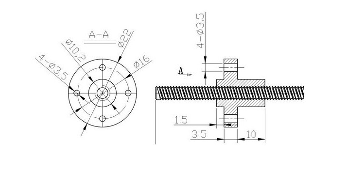 Full Tooth Head Trapezoidal Lead Screw And Nut Assembly 4.8 Performance Level Thread tolerance 4h