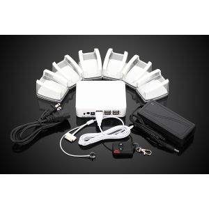 COMER 6 ports retail anti-theft security display alarm systems for cellphone