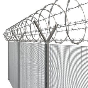 Factory price galvanized and pvc coated anti climb security airport fence prices
