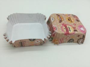 China Orange Color Square Baking Liners / Cases , Dessert Pastry Paper Liners OEM Service wholesale