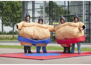 China Sumo Wrestler Inflatable Amusement Park , Fancy sticky Dress Costume Suit on sale