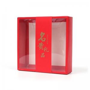 China Red Card Paper Kraft Gift Box With Window Eco Friendly For Food Candy Small Packaging wholesale