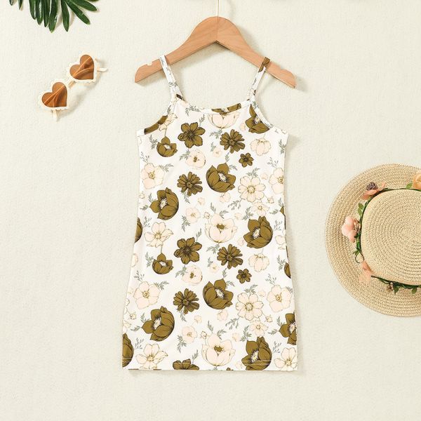 Spring Children'S Clothing Girls Long Sleeve Knitted Top Printed Skirt Two Piece Set