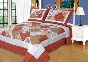 China Imitated Patchwork Cotton Quilted Bedspread Machine Wash Cold Delicate wholesale