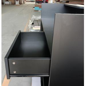 Wood 4' Ledge Counter Display Cabinet With Drawers Scratch Resistant