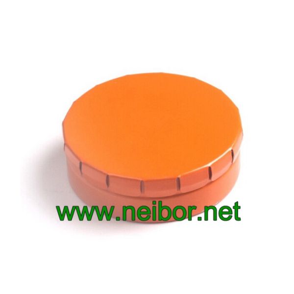 custom printing promotional round shape click clack mint tin box clip clap tin
