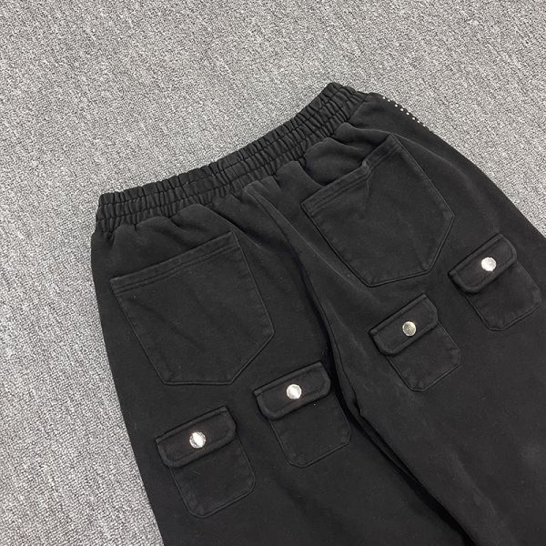 Custom logo Baggy Sweatpants 100% Cotton Fleece Pant Rhinestone Sweats Pants Wide Leg Flared Baggy Sweatpants Joggers