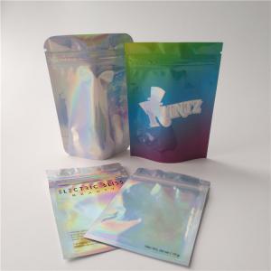 China Plastic Food Coffee Edible Holographic Makeup Bag Transparent Hologram Bags on sale