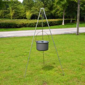 China 6 People Campfire BBQ Stove Grill Tripod Pot Hanger Picnic Fire Bracket Aluminum Alloy on sale