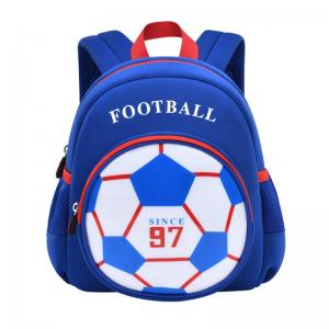 China Blue 3D Football Backpack / Cute Cartoon Knapsack For Boys on sale