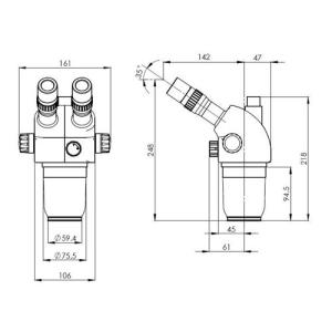 Inspection and Measurement Zoom Stereo Microscope with Magnification 8X - 70X