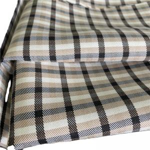China Style TWILL 190gsm Polyester Cation Check Woolen Like Tweed Fabric for Suits Jacket Outfit wholesale