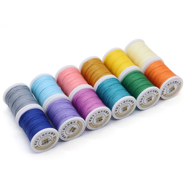 Weaving 100% Polyester Flat Wax Hand-sewn Leather Waxed High Strength Polyester Sewing Thread 0.8mm 150D