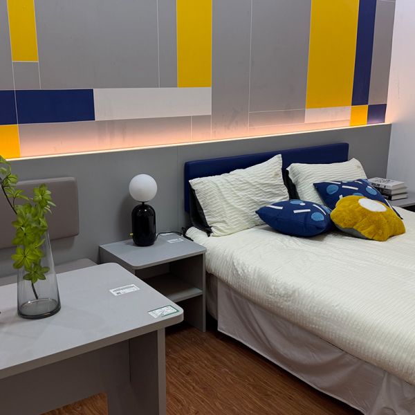 Customised Modern Wooden Hotel Bedroom Furniture Sets Apartment Bedroom Set