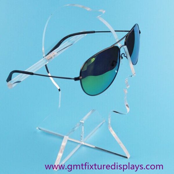 Clear Acrylic Eyeglasses Display Rack Plexiglass Sunglasses Counter Display Stand