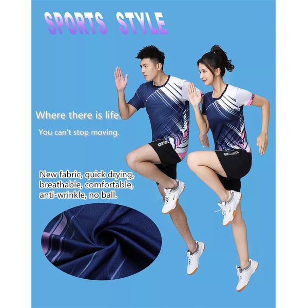 2022 badminton women's quick drying sports suit men's summer women's fashion competition culottes short sleeve table tennis ball