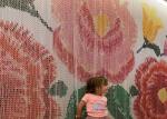 Multiple Colors Chain Link Curtain Restaurant Partition With Pattern 1.9 Mm Wire