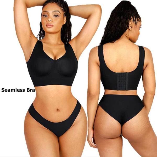 Quality Black Body Shaping Invisible Push Up Bra with Underwire Support Knitted Weaving Method for sale