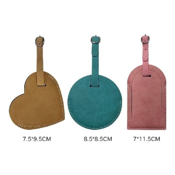 Custom Blank Sublimation Luggage Labels Travel Name Tag Double Sided Printing PU Leather Sublimation Luggage Tags