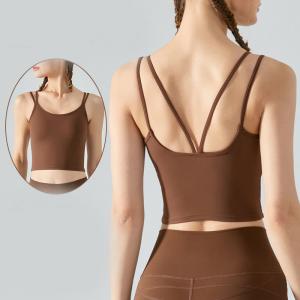 China Running Shock Proof Womens Sports Bra Vest Slim Shoulder Strap Bra wholesale