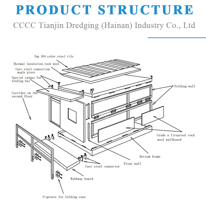 Prefabricated Folding Container House Modular 20ft With Steel Door