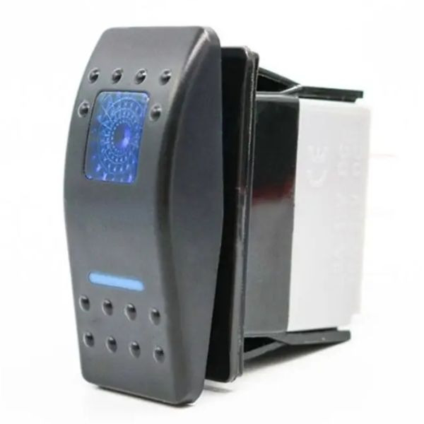 12V 24V Illuminated Blue Led Light Symbol Waterproof Laser On/Off Boat Rocker Switch For Car Boat Marine RV