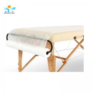 China Disposable Non Woven Fabric Bed Sheet 45gsm For Spa Beauty Hotel Room 120*220 on sale
