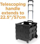 Wheels Rolling Crate - Collapsible Rolling Cart with Lid Folding Teacher Rolling