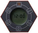 Timer with clock, hexagonal rotating productivity Pomodoro timer, take 5,15,30