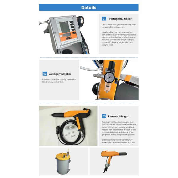 Metal Surface Powder Coating Function Coating Equipment PT-S45-5 Electrostatic Sprayer