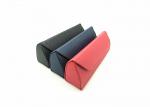 Black / Red Leather Reading Glasses Cases for Adults And Kids 158 x 38 x 55mm