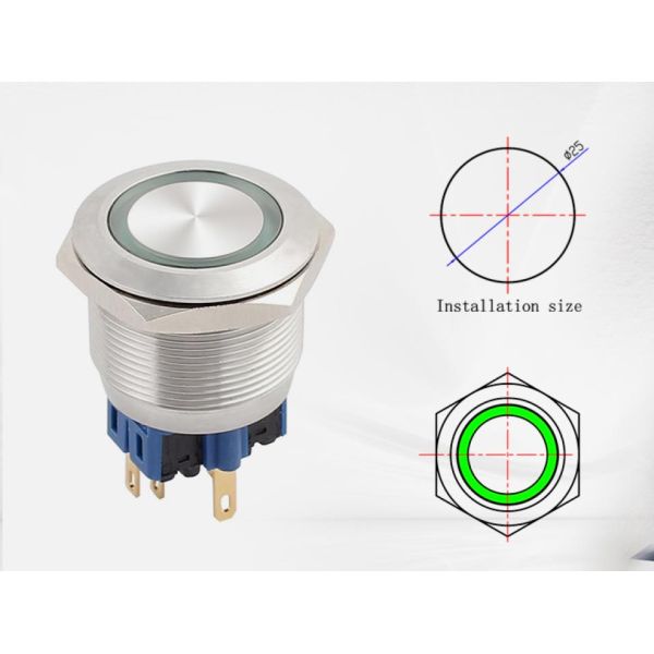 1NO1NC 5 Pin Metal Push Button Switches On Off Latching Function