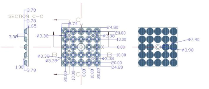 TYPE III-M High Power LED Street Light Lens , Multi LED Lens With PCB Board
