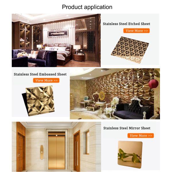 4 Inch Decorative Stainless Steel Panels PVD Coating Mirror Finish Sheet