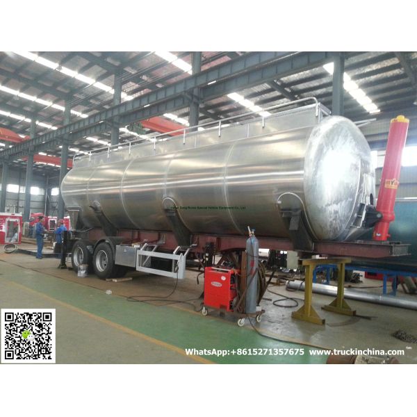 Aluminum Alloy Wheat Flour Bulk Tanker with Tipping Hydraulic Cylinder (6000USG-10000USG )whApp:+8615271357675
