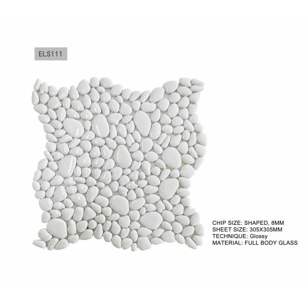 PRIMERA Cobblestone Shaped Glass Mosaic Tile 305x305x6mm