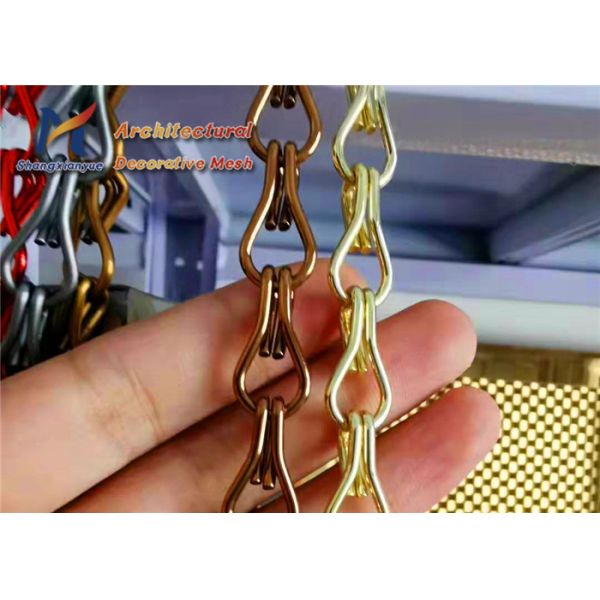 Kitchen Chain Link Fly Curtain 24mm Decorative Window Screen Panels