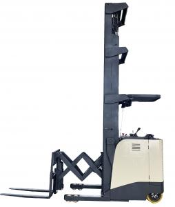 China 1500 KG Forward Double Reach Lift Truck Lifting Height 6 Meters wholesale